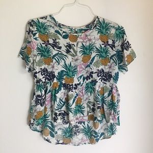 Shein Tropical Peplum Top
